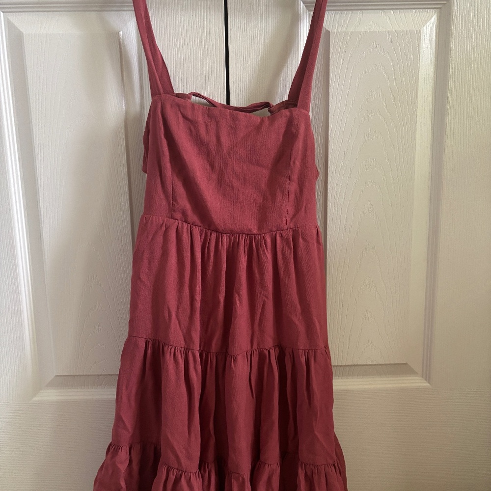 Western Muted Pink Short Tie Dress